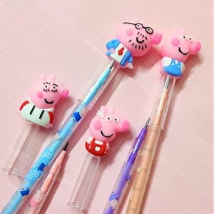 Peppa Pig Push-up Non-Sharpening Stacking Pencils Designer Lead Bullet Pencils Birthday Gift (Pack of 12)